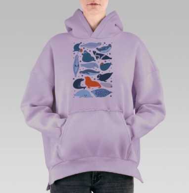 Ластоногие, Hoodie Oversize Fiolet, утепленная