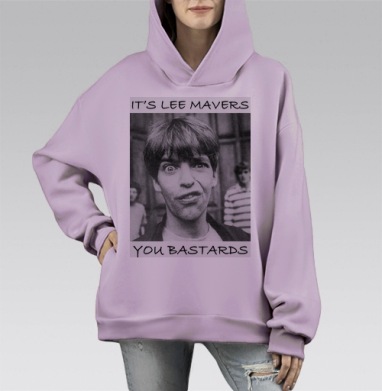LEEMAVERS1, Hoodie Mono Fiolet, оверсайз, утепленная
