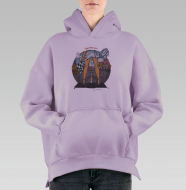 Legendary cars, Hoodie Oversize Fiolet, утепленная