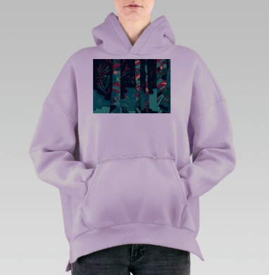 Лес фантазий, Hoodie Oversize Fiolet, утепленная