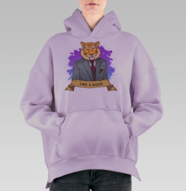 Like a boss, Hoodie Oversize Fiolet, утепленная