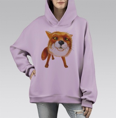 Лисяка удивляка, Hoodie Mono Fiolet, оверсайз, утепленная