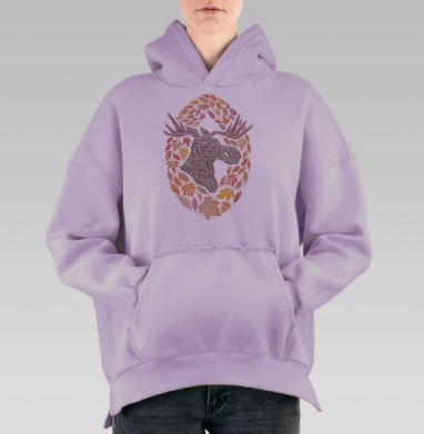 Лось, Hoodie Oversize Fiolet, утепленная