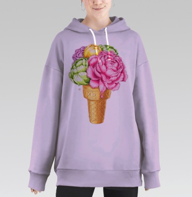 Любителям мороженного, Hoodie Long Oversize Fiolet