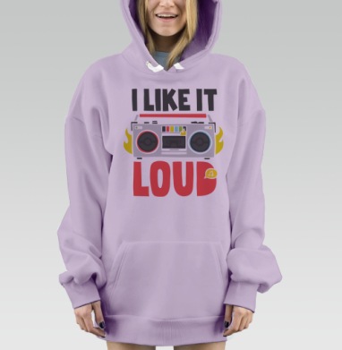 ЛЮБЛЮ ПОГРОМЧЕ, Hoodie Mjhigh Dig Mel, Fiolet, утепленная