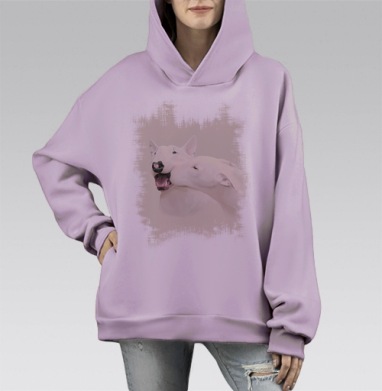 Любовь, Hoodie Mono Fiolet, оверсайз, утепленная
