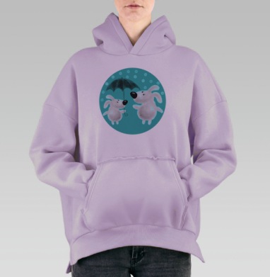 Любовь, Hoodie Oversize Fiolet, утепленная