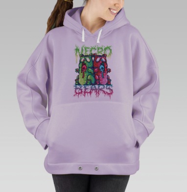 Некро-Медведи в кислотных тонах ужаса, Hoodie Oversize Fiolet