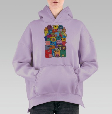 Медведудл, Hoodie Oversize Fiolet, утепленная