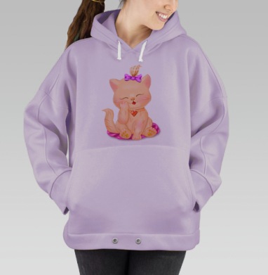 Милая киска котенок, Hoodie Oversize Fiolet