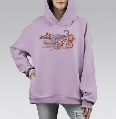 Mj.cross, Hoodie Mono Fiolet, оверсайз, утепленная