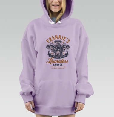 Эмблема Frankie’s: Классика тюнинга и силы мотора, Hoodie Mjhigh Dig Mel, Fiolet, утепленная