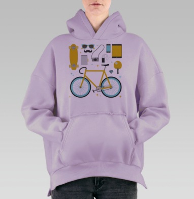 НАБОР ХИПСТЕРА, Hoodie Oversize Fiolet, утепленная