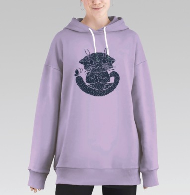 Не кипешуй, Hoodie Long Oversize Fiolet