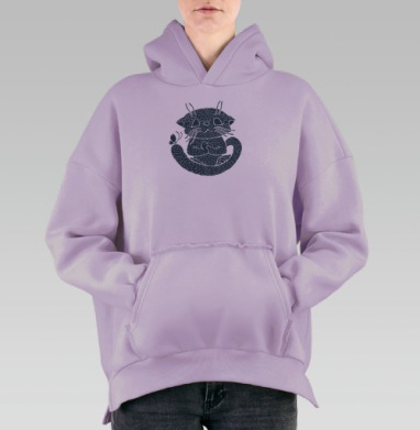 Не кипешуй, Hoodie Oversize Fiolet, утепленная