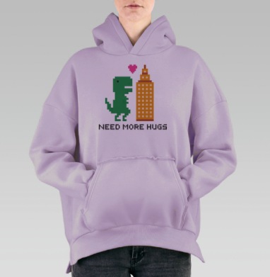 ОБНИМАШКОЗАВР, Hoodie Oversize Fiolet, утепленная