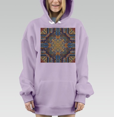 Этнический минимализм: ритм древних узоров, Hoodie Mjhigh Dig Mel, Fiolet, утепленная