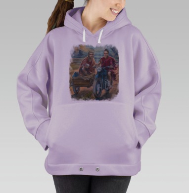Иисус и Будда на мотоцикле: духовное единство, Hoodie Oversize Fiolet
