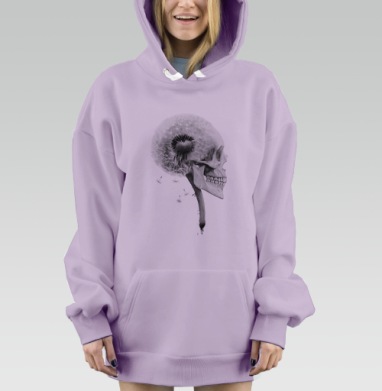 Череп и Одуванчик — Символ Жизни и Смерти, Hoodie Mjhigh Dig Mel, Fiolet, утепленная