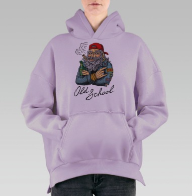 Old School, Hoodie Oversize Fiolet, утепленная