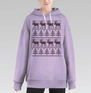 Олени в лесу, Hoodie Long Oversize Fiolet