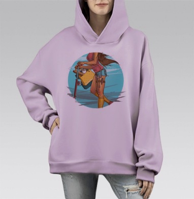 Она может все, Hoodie Mono Fiolet, оверсайз, утепленная