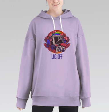 Отключись, Hoodie Long Oversize Fiolet