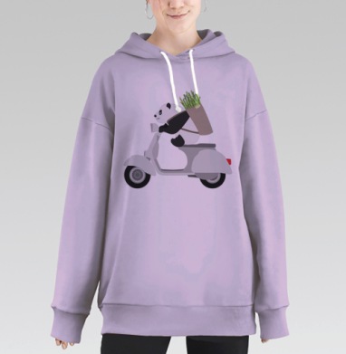 ПАНДА НА ВЕСПЕ, Hoodie Long Oversize Fiolet