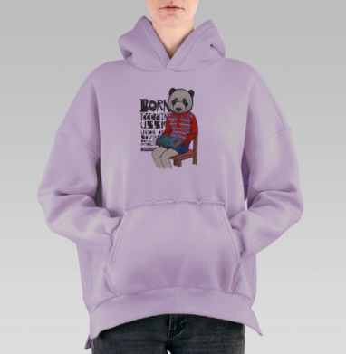 Панда в детской советской одежде с игрушечным грузовиком в СССР, Hoodie Oversize Fiolet, утепленная