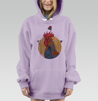 Петух в петушке, Hoodie Mjhigh Dig Mel, Fiolet, утепленная