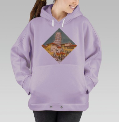 Романтическая прогулка у Пизанской башни, Hoodie Oversize Fiolet