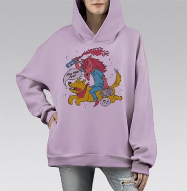Play that beat !, Hoodie Mono Fiolet, оверсайз, утепленная
