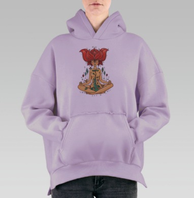 Пора цветения, Hoodie Oversize Fiolet, утепленная