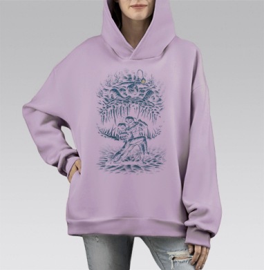 Последнее Танго, Hoodie Mono Fiolet, оверсайз, утепленная