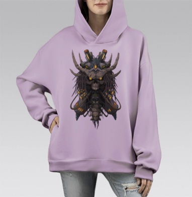 Power Lich, Hoodie Mono Fiolet, оверсайз, утепленная