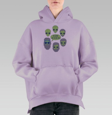 Пришельцы, Hoodie Oversize Fiolet, утепленная