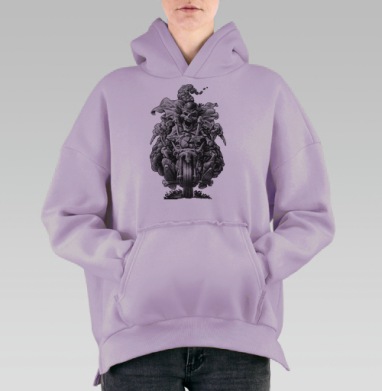 Призрачный гонщик, Hoodie Oversize Fiolet, утепленная