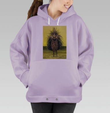 Экспрессивное Дерзкое Существо - Художественная Картина, Hoodie Oversize Fiolet