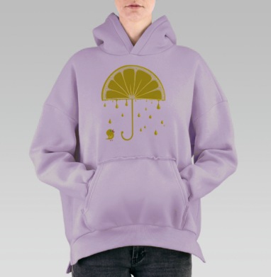 Rain again, Hoodie Oversize Fiolet, утепленная