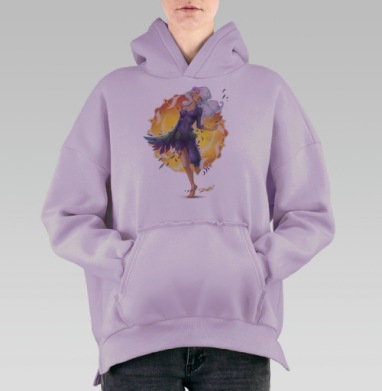 Легкость танца: фея с пурпурным сиянием, Hoodie Oversize Fiolet, утепленная