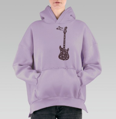 Rock&Roll, Hoodie Oversize Fiolet, утепленная