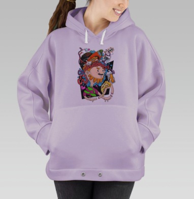 Погружение в страсть и мысли гика, Hoodie Oversize Fiolet