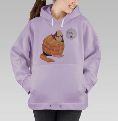 Суши-комфорт: сюрреалистичная поза эмбриона, Hoodie Oversize Fiolet