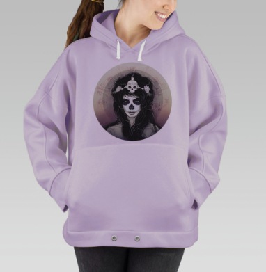 Santa Muerte, Hoodie Oversize Fiolet