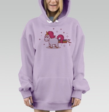 Счастливый единорог, Hoodie Mjhigh Dig Mel, Fiolet, утепленная