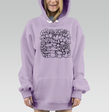 Семейка грибов, Hoodie Mjhigh Dig Mel, Fiolet, утепленная