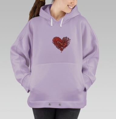 Плакат «Вместо сердца — пламенный мотор» стимпанк, Hoodie Oversize Fiolet