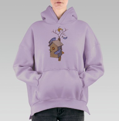 Скворцы, Hoodie Oversize Fiolet, утепленная
