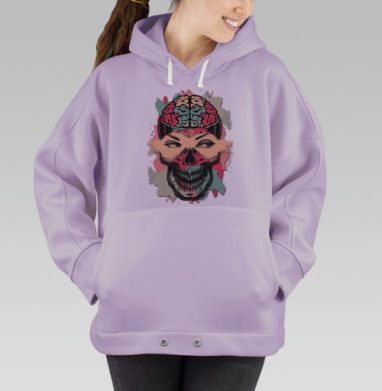 Поп-сюрреалистичный коллаж: жизнь и смерть, Hoodie Oversize Fiolet