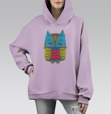 Совушк, Hoodie Mono Fiolet, оверсайз, утепленная